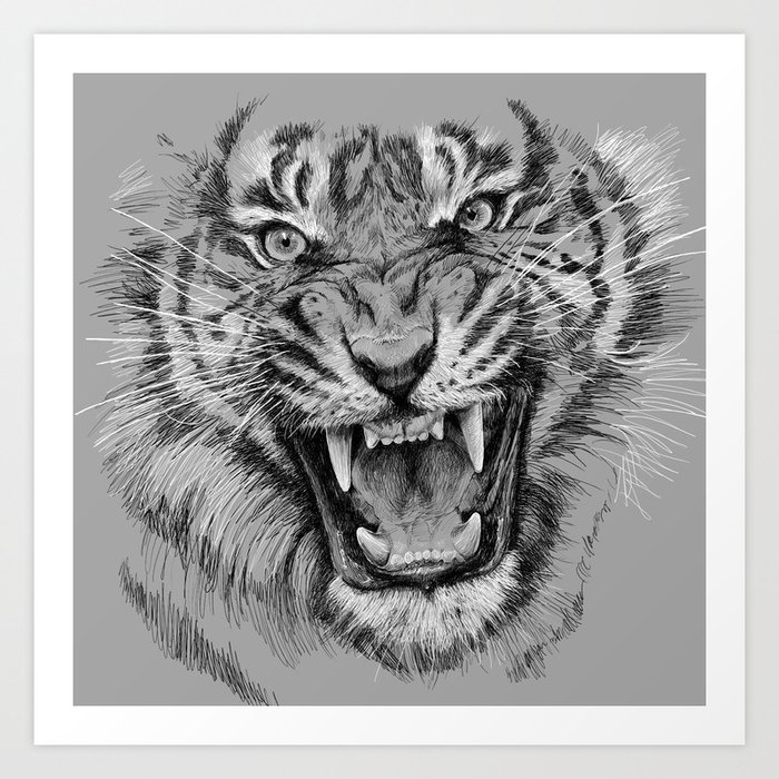 Tiger Portrait Animal Design Art Print