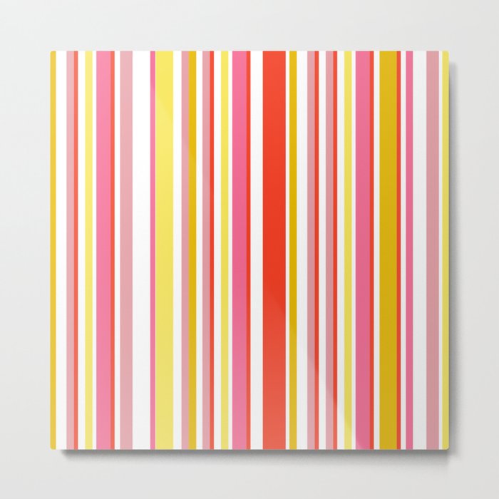 Summer pop of color stripes  Metal Print
