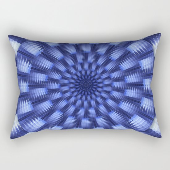Round blue / white winter pattern design Rectangular Pillow