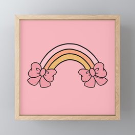 Bow Rainbow in Pink Framed Mini Art Print