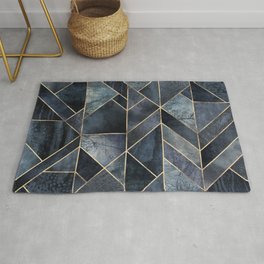 Abstract Nature - Dark Blue Area & Throw Rug