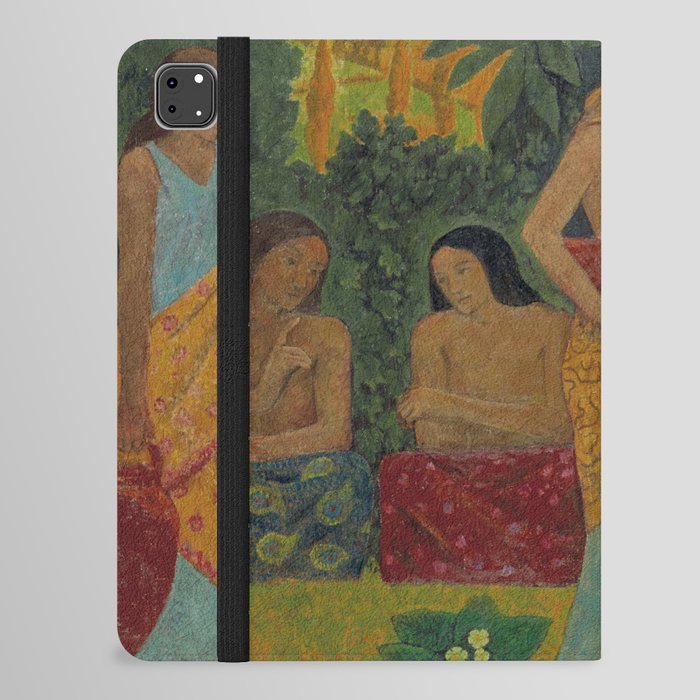 Libations, tropical mythical forest with five nude female figures floral landscape painting by Paul Serusier iPad Folio Case