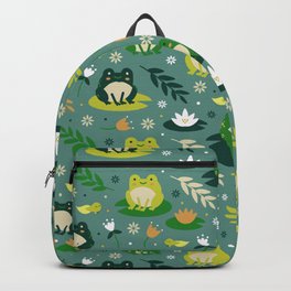 Cute little frogs pond pattern Backpack