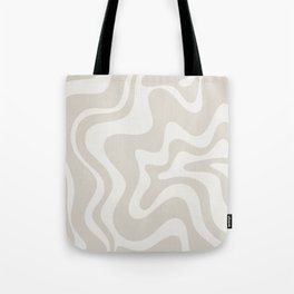 Liquid Swirl Contemporary Abstract Pattern in Mushroom Cream Tote Bag