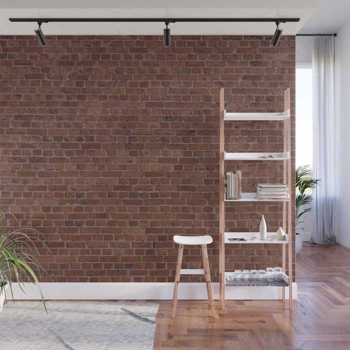 Brooklyn Nyc Loft Apartment Brown Stone Brick Wall Wall Mural By Podartist Society6
