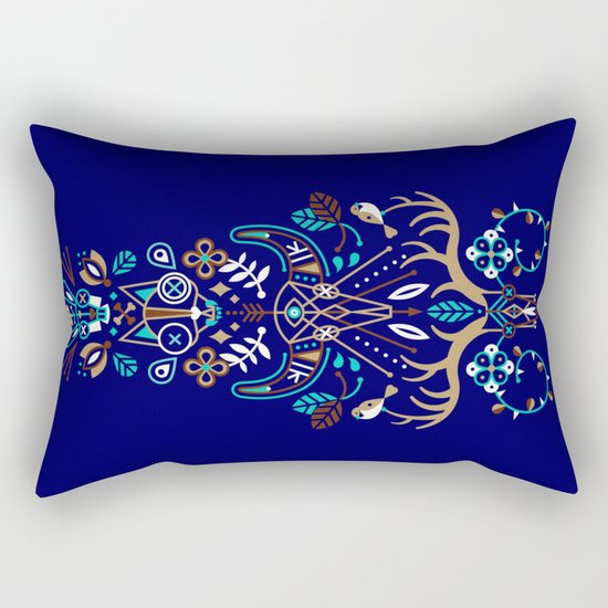 La Vie & La Mort – Navy Rectangular Pillow