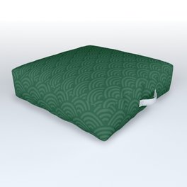 Japanese Pine Green Seigaiha Pattern Outdoor Floor Cushion