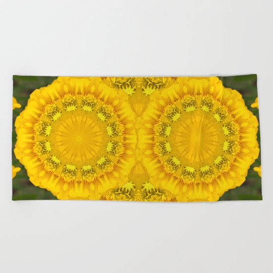 Yellow Flower Beach Towel