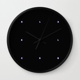 BLACK + neon pixels/ minimal Wall Clock