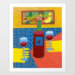 Wine Bottle Art Print