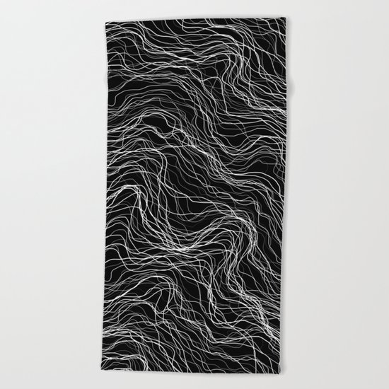 White Veins Beach Towel