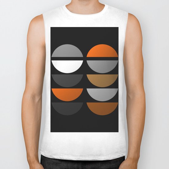 Tin Soldiers- Abstract, metallic textured, geometric, gold, silver, bronze artwork Biker Tank