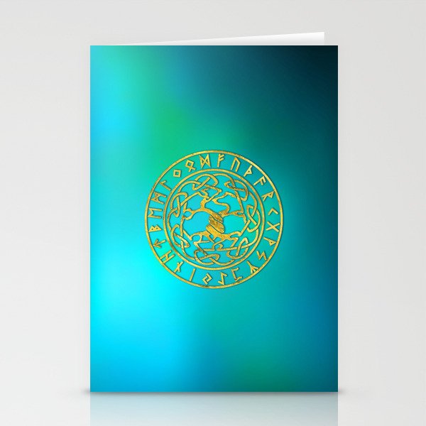 Tree of life  -Yggdrasil and  Runes alphabet Stationery Cards