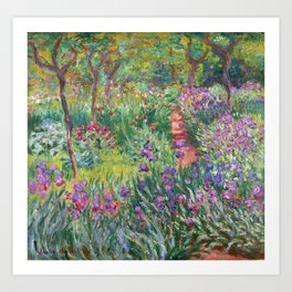 The Iris Garden at Giverny by Claude Monet Art Print
