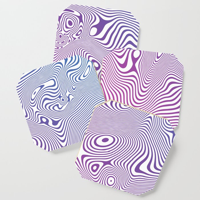 Pinky Optical Illusion Lines  Coaster