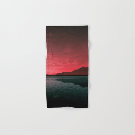 RED SKY OVER LAKE Hand & Bath Towel