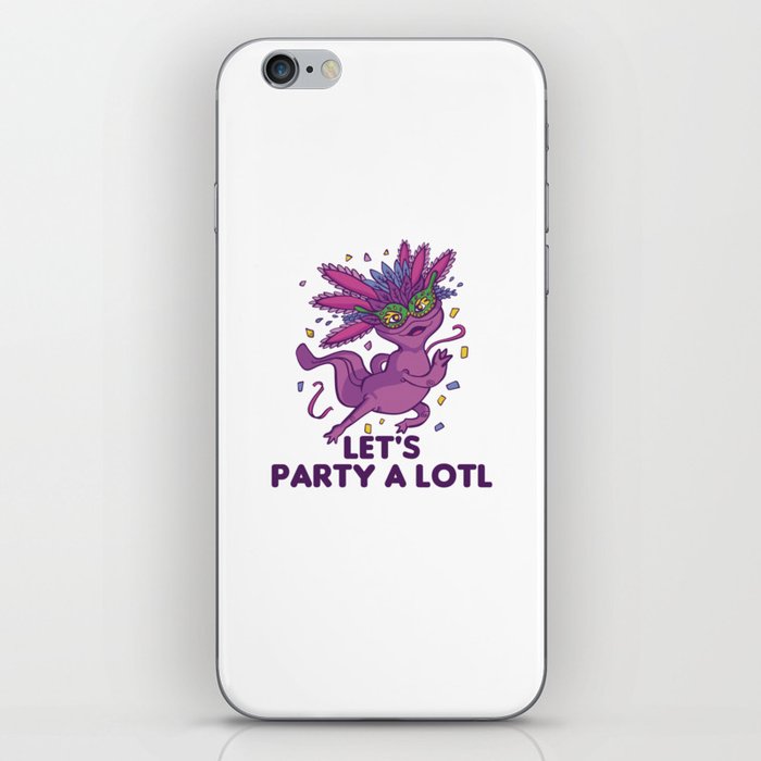 Lets Party A Lotl Mardi Gras Axolotl Pun iPhone Skin