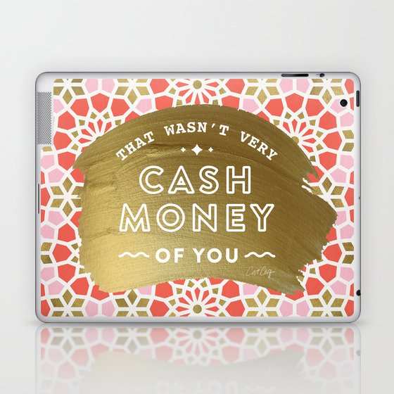 Cash Money – Coral & Gold Laptop & iPad Skin