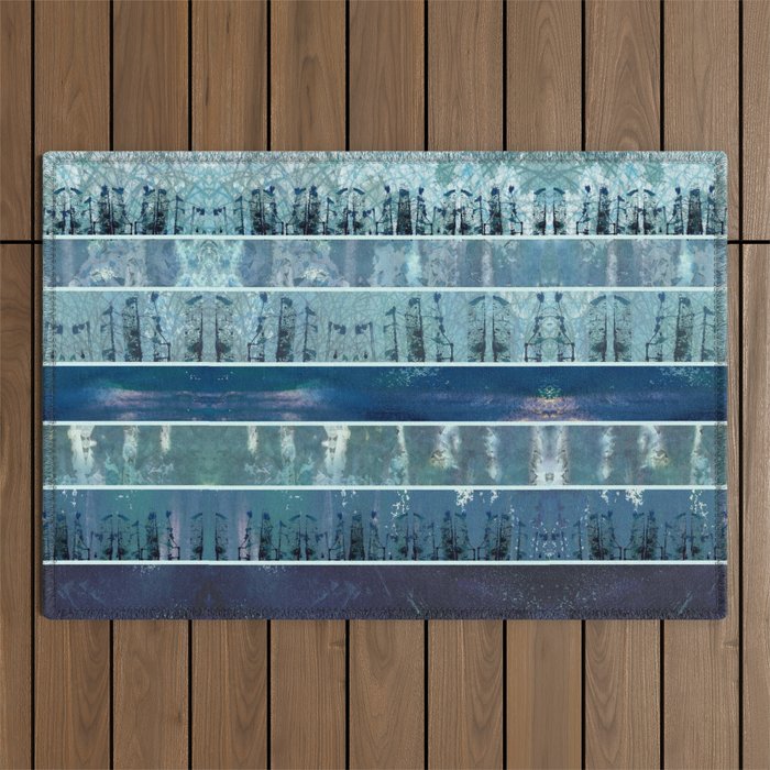 Abstract Sea City Outdoor Rug