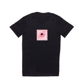 Mid Century Modern Boxed Flower Pattern // Blush Pink, Rose Pink, Black and White T Shirt