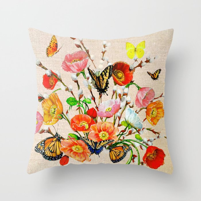 Butterfly Bouquet  Throw Pillow