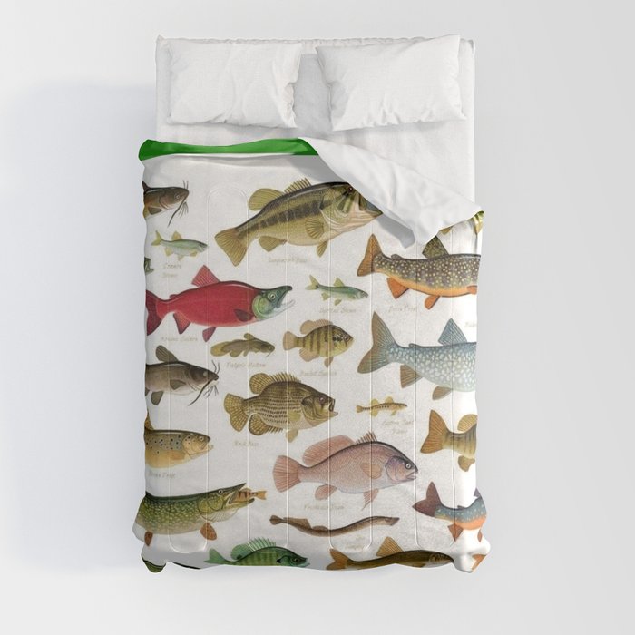 Illustrated Northeast Game Fish Identification Chart Comforter