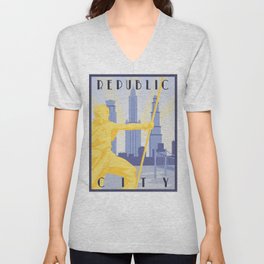 Republic City Travel Poster V Neck T Shirt