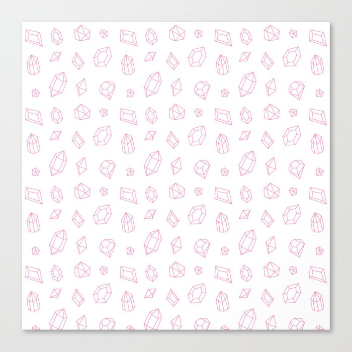 Pink Gems Pattern Canvas Print