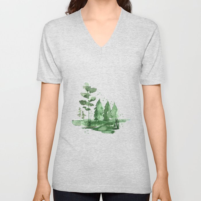 Foggy Forest Series 1 V Neck T Shirt