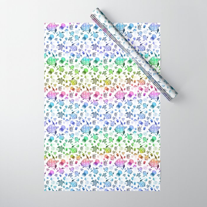 Ocean Life - Rainbow Colors Wrapping Paper