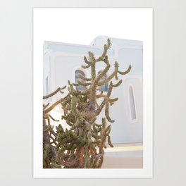 Santorini Cactus Dream #1 #minimal #wall #decor #art #society6 Art Print