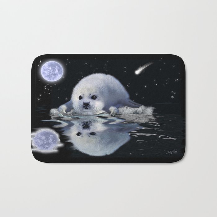 Destiny - Harp Seal Pup & Ice Floe Bath Mat