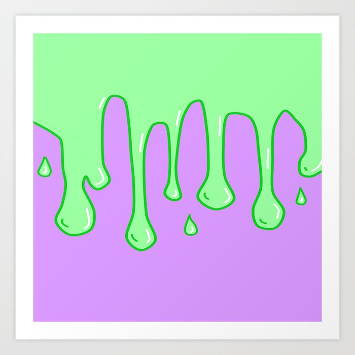 Green and Purple Slime Art Print