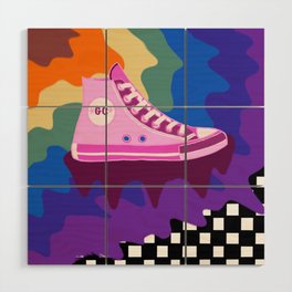 Abstract Colorful Sneaker Wood Wall Art