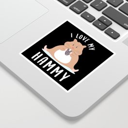 Cute Hamster Gift "I love my Hammy" Sticker | Graphicdesign, Kawaii, Hamster, Retro, Cute, Guinea, Youth, Pet, Gifts, Adorable 