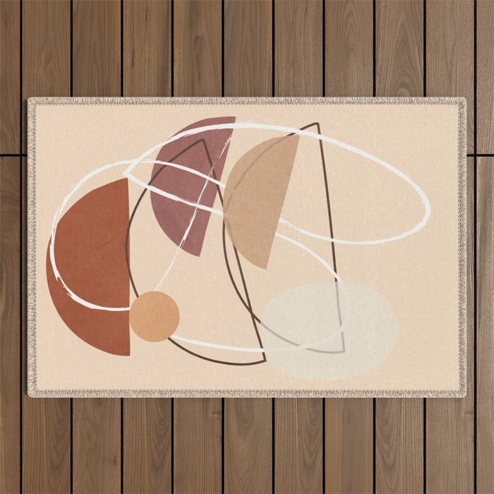Modern Abstract Shapes 34 Outdoor Rug