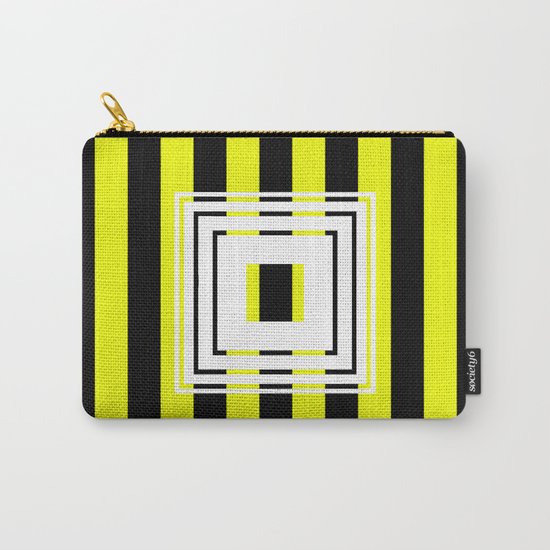Bumblebee Box - Geometric, bold, yellow and black striped design Carry-All Pouch