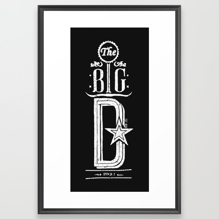 The Big D (wht) Framed Art Print