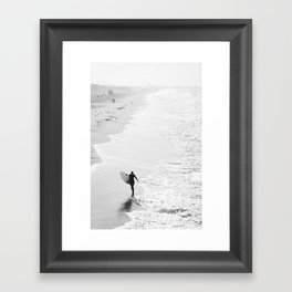 Female Surfer Manhattan Beach California Framed Art Print
