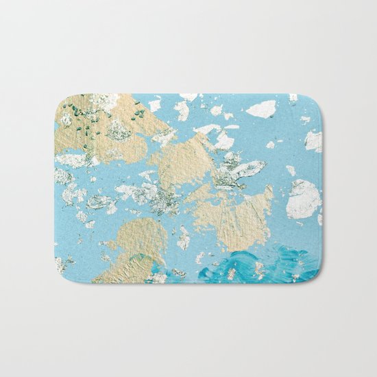 Gold Abstract Modern Painting Bath Mat