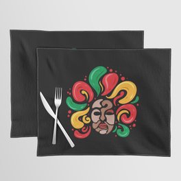 Afro With African Corors Hair Freedom Day Juneteenth Placemat