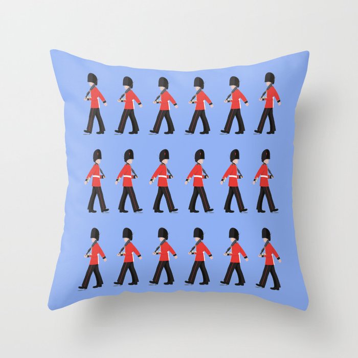Queens Guard Marching Throw Pillow