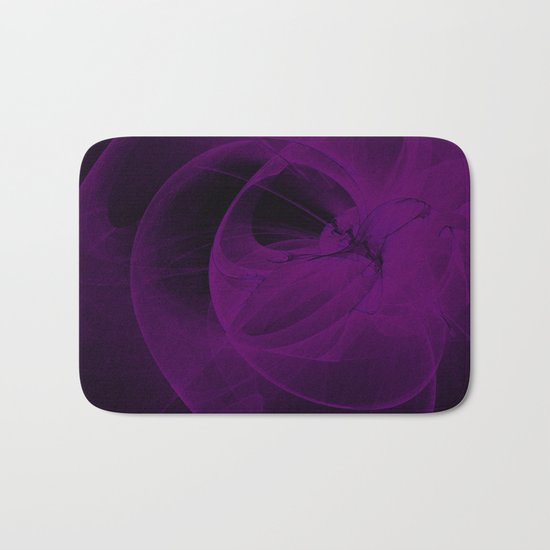 Cosmic Fractal dark black and purple Bath Mat