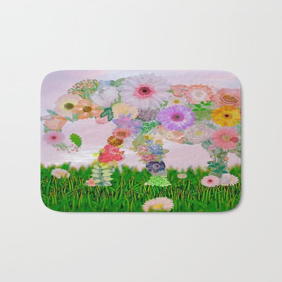 Elephant in my garden Bath Mat