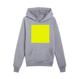 Neon Yellow Simple Modern Color Collection Kids Pullover Hoodies
