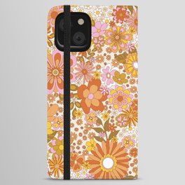 70s Floral Pattern iPhone Wallet Case