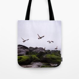 Beach Birds in Flight Tote Bag
