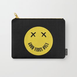 Good Vibes Only Smile Quote Carry-All Pouch | Graphicdesign, Chill, Goodvibes, Positive, Humour, Emoji, Cute, Hippie, Smiley, Smileyface 