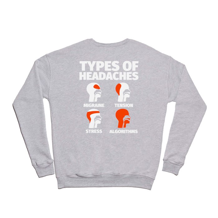 Algorithms Funny Sayings Headache Meme Crewneck Sweatshirt by