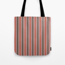 Retro Stripe Lines Orange Brown Tote Bag